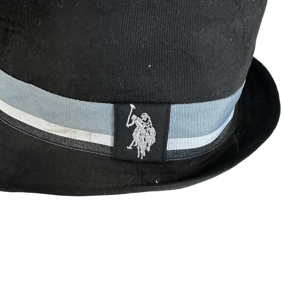 US Polo Association Black Gray White Bowler Hat With Logo Large main image 2